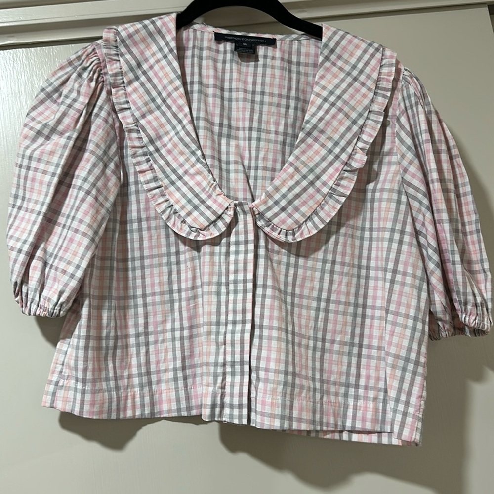 French connection plaid top